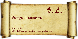 Varga Lambert névjegykártya