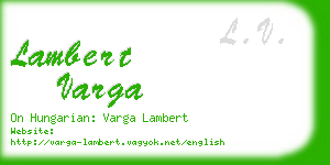 lambert varga business card